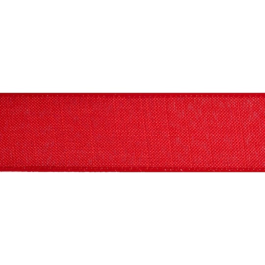 1.5" x 30ft. Red Wired Faux Linen Ribbon by Celebrate It™ Specialty
